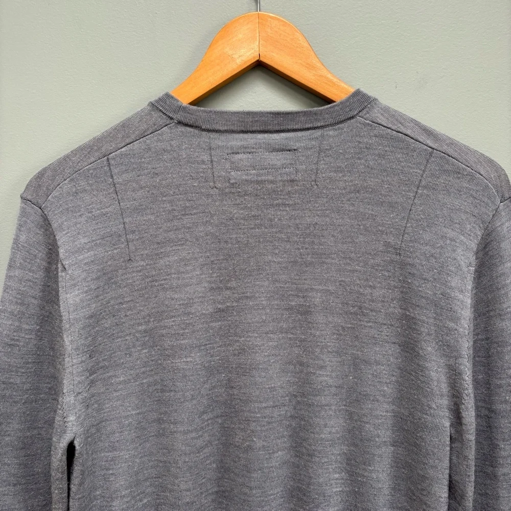 Allsaints Mode Merino Crew Neck Ramskull Sweater in Smith Blue M